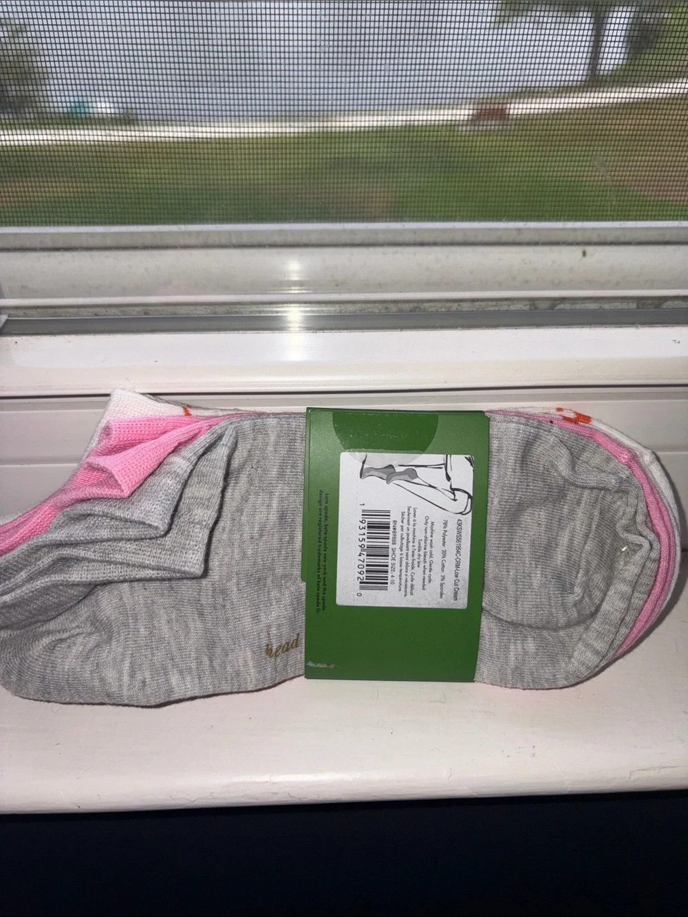 kate spade White Low-Cut Socks with Pink & Orange Snail Accents